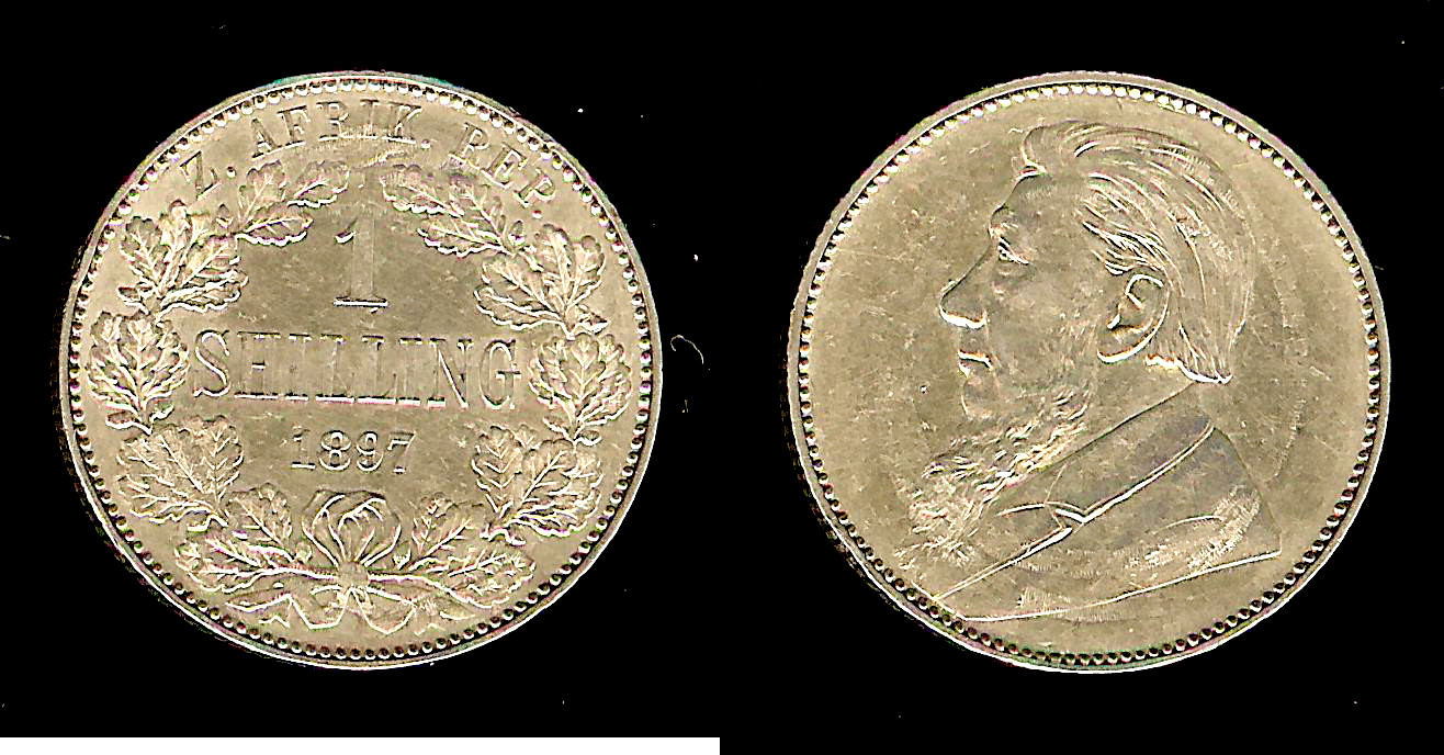 South Africa shilling 1897 AU+